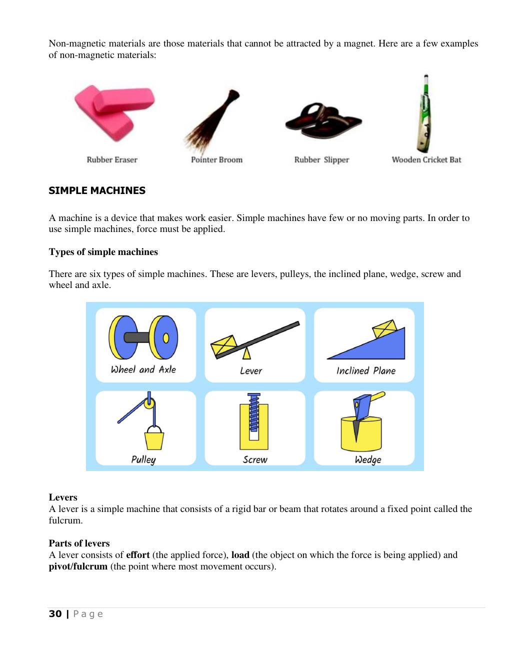 Simple machines overview (Science Notes p.31)